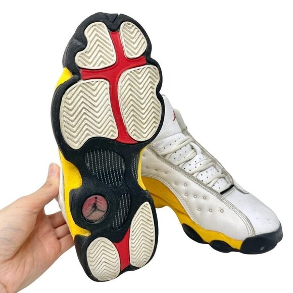 * The Air Jordan 13 GS Del Sol in White and Yellow Size 4.5Y - Picture 7 of 9